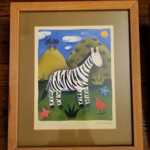 Framed Pair Art prints,11"x 12 3/4", natural 3/4"wood frame matted in soft green